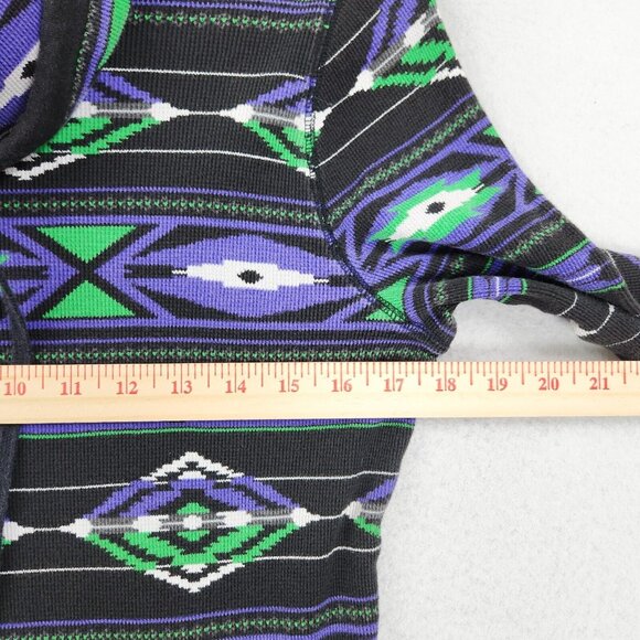 Ralph Lauren Sweater Womens Large Purple Black LRL Active Aztec Funnel Neck - Picture 5 of 11